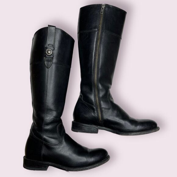 Frye 3476095 Melissa Inside Zip Black Riding Boots - Picture 4 of 9